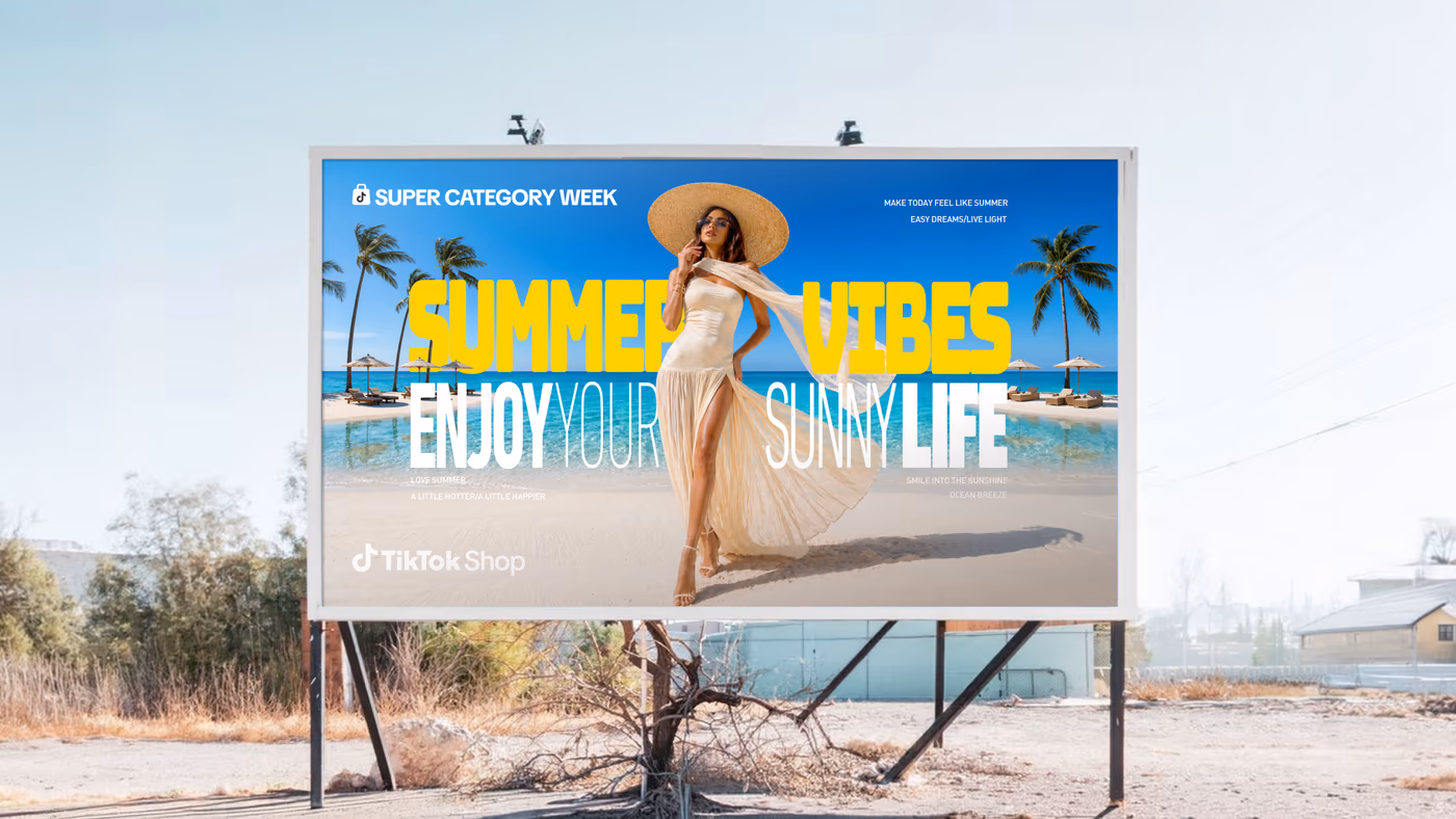 TikTok Shop Summer Vibes 超级品类周夏日主视觉