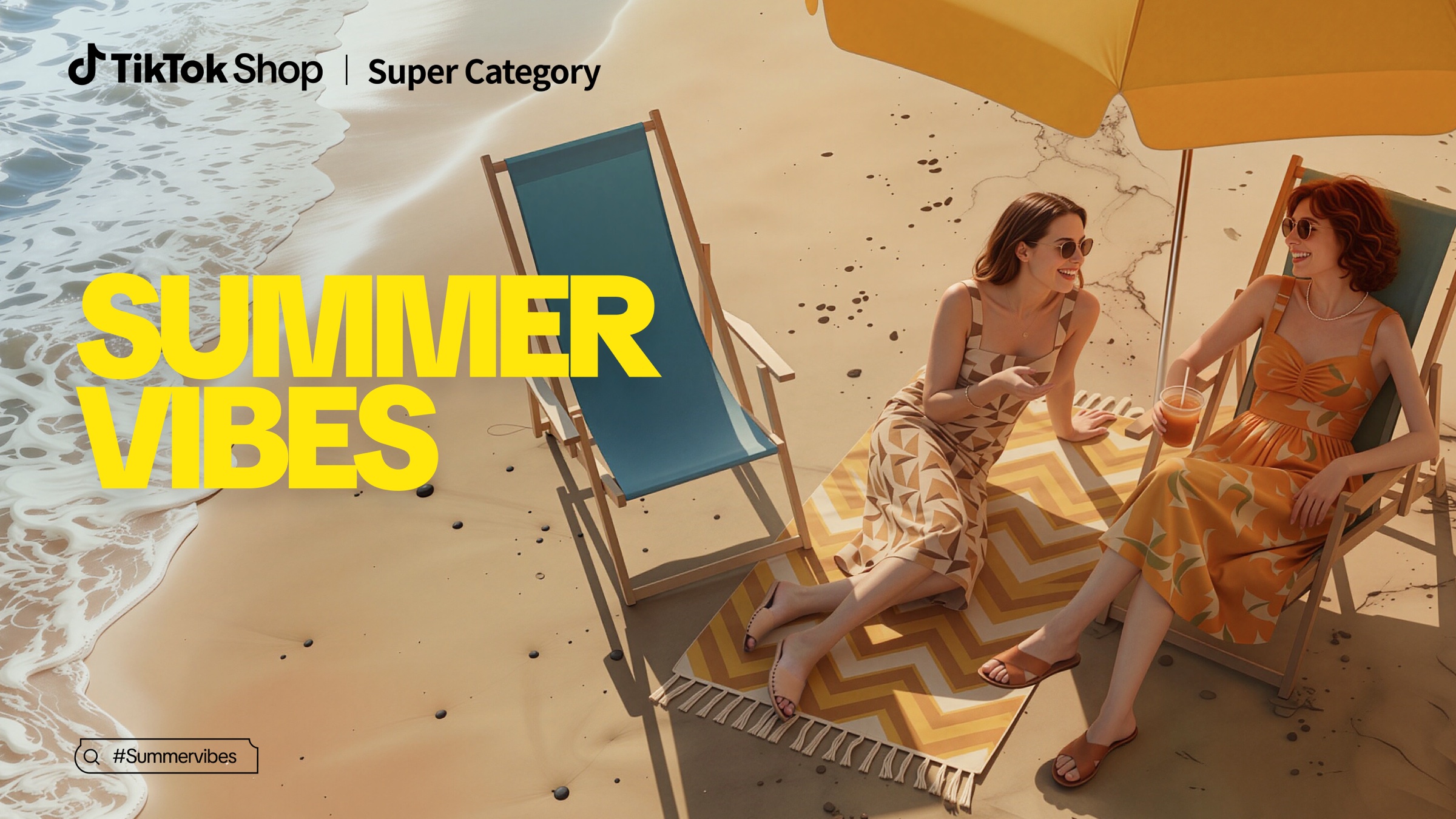 TikTok Shop Summer Vibes 海滩社交场景主题视觉